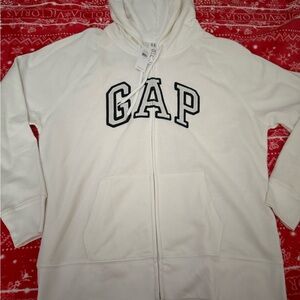 GAP White Zip-Up Hoodie